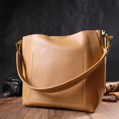 Женская деловая сумка из натуральной кожи Vintage Песочная fp10044 фото
