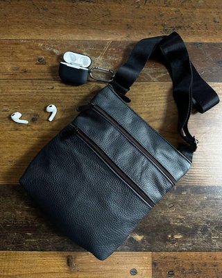 Мужская кожаная сумка черная fp10096 фото