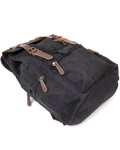 Рюкзак туристичний текстильний унісекс Vintage чорний fp10100 фото