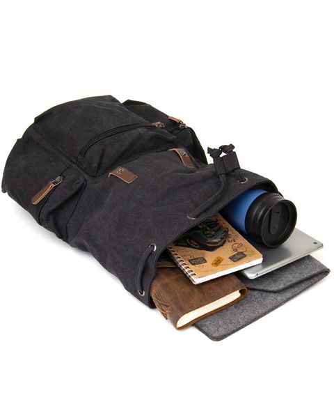 Рюкзак туристичний текстильний унісекс Vintage чорний fp10100 фото