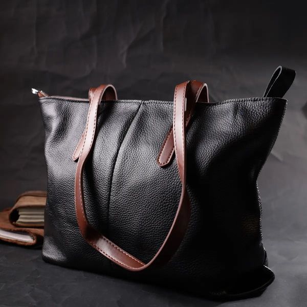 Сумка жіноча сумка з натуральної шкіри Vintage Чорна fp10051 фото