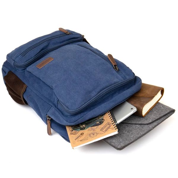 Рюкзак текстильний дорожній унісекс синій fp10102 фото