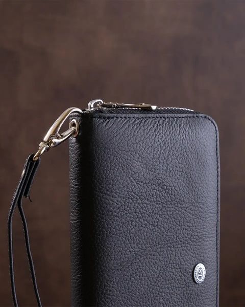 Чоловічий гаманець з натуральної шкіри ST Leather Чорний fp10057 фото