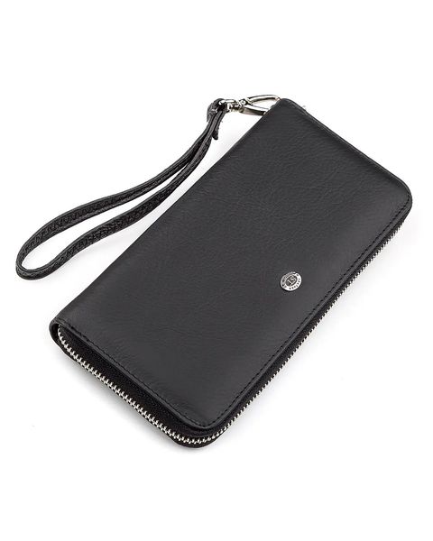 Чоловічий гаманець з натуральної шкіри ST Leather Чорний fp10057 фото