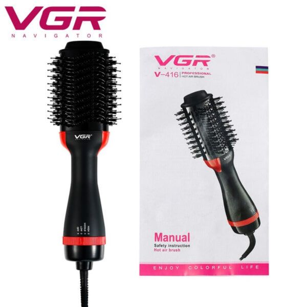Фен щітка для укладання та завивки волосся VGR V-416 Стайлер з іонізацією та гарячим повітрям fp10123 фото
